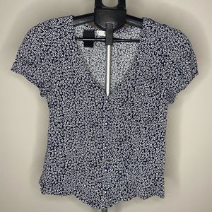 Mango floral print blouse Small